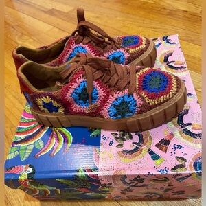 Farm Rio - Brown/Red Sunset Crochet Sneakers - 7.5